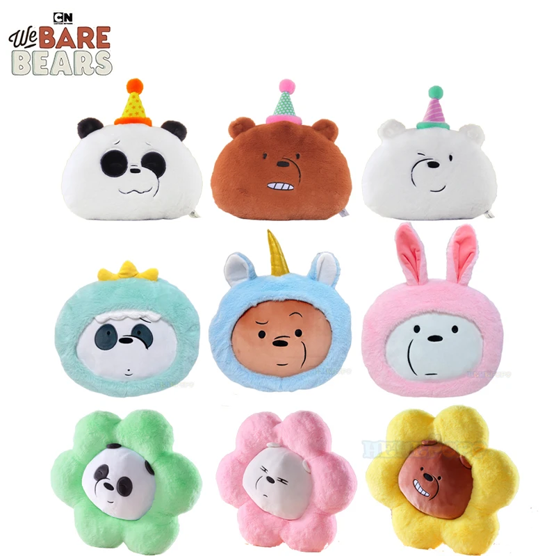 New We Bare Bears Series Plush Pillow Cushion Cute Dolls Bed Home Bedroom Dormitory Students Soft and Not Easily Deformed