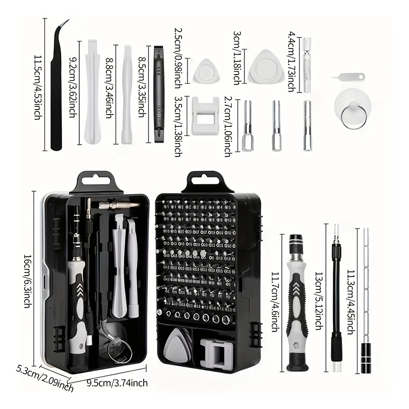 

115 in 1 Precision Screwdriver Set Multifunctional Magnetic Repair Tools Kit for Computer Laptop Phone MacBook Household Repairs