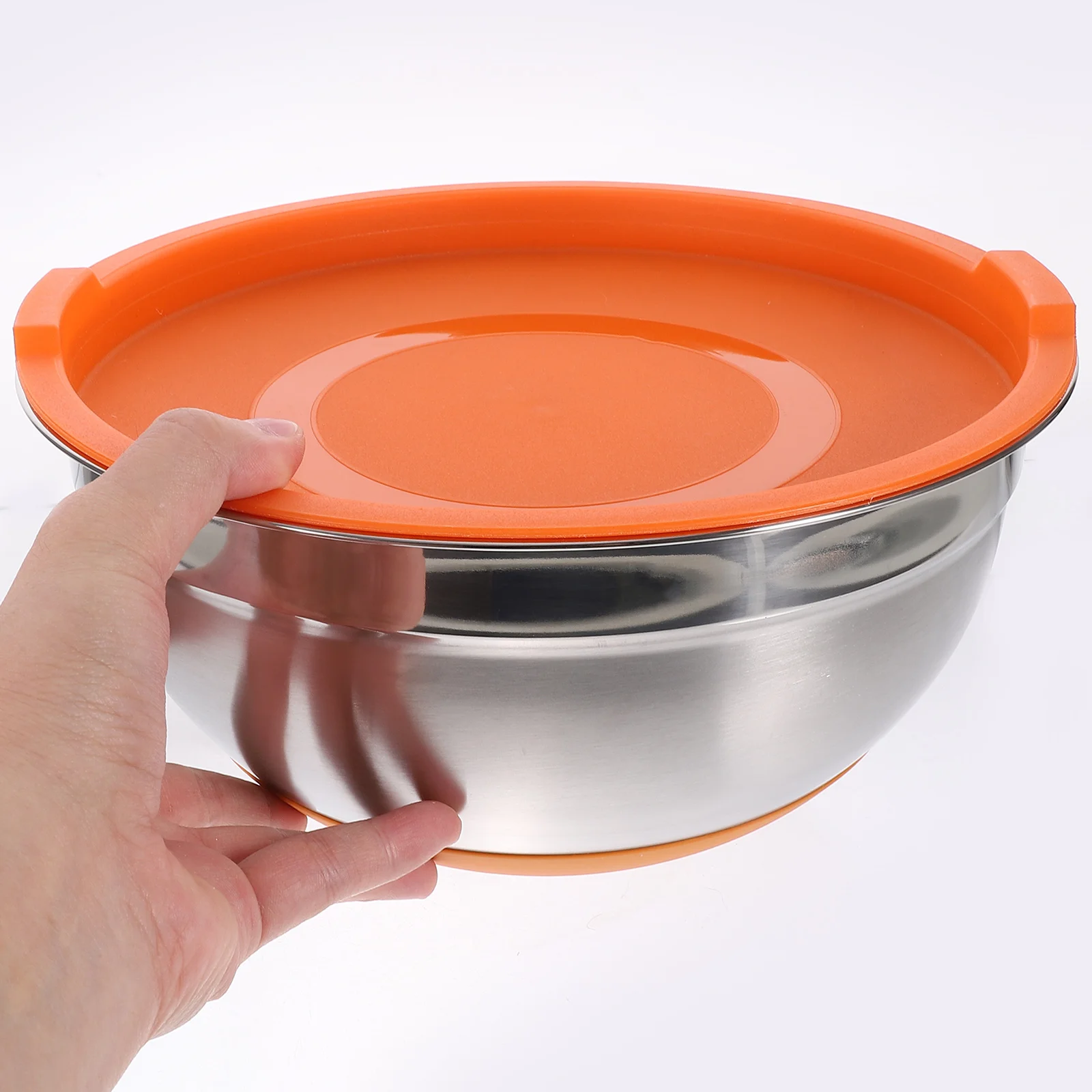 

24CM Mixing with Lid Multifunctional Salad Bowl Stainless Steel Food Prep Serving Kitchen Supplies Household Noodle Bowl