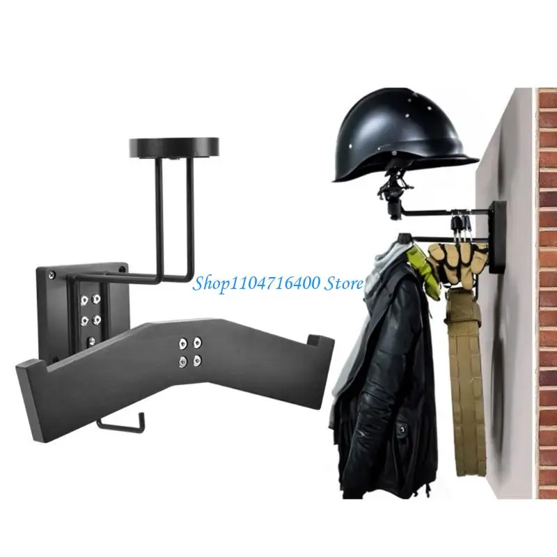 

y1gd Wall Mounted Helmet Hanger Wooden Shelf Bracket for Motorcycle Helmets Coat