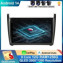 Android 14 Auto Radio 2Din CarPlay Lettore Video Multimediale Per Volkswagen VW POLO berlina 6r 2012-2018 Navigazione GPS Autoradio