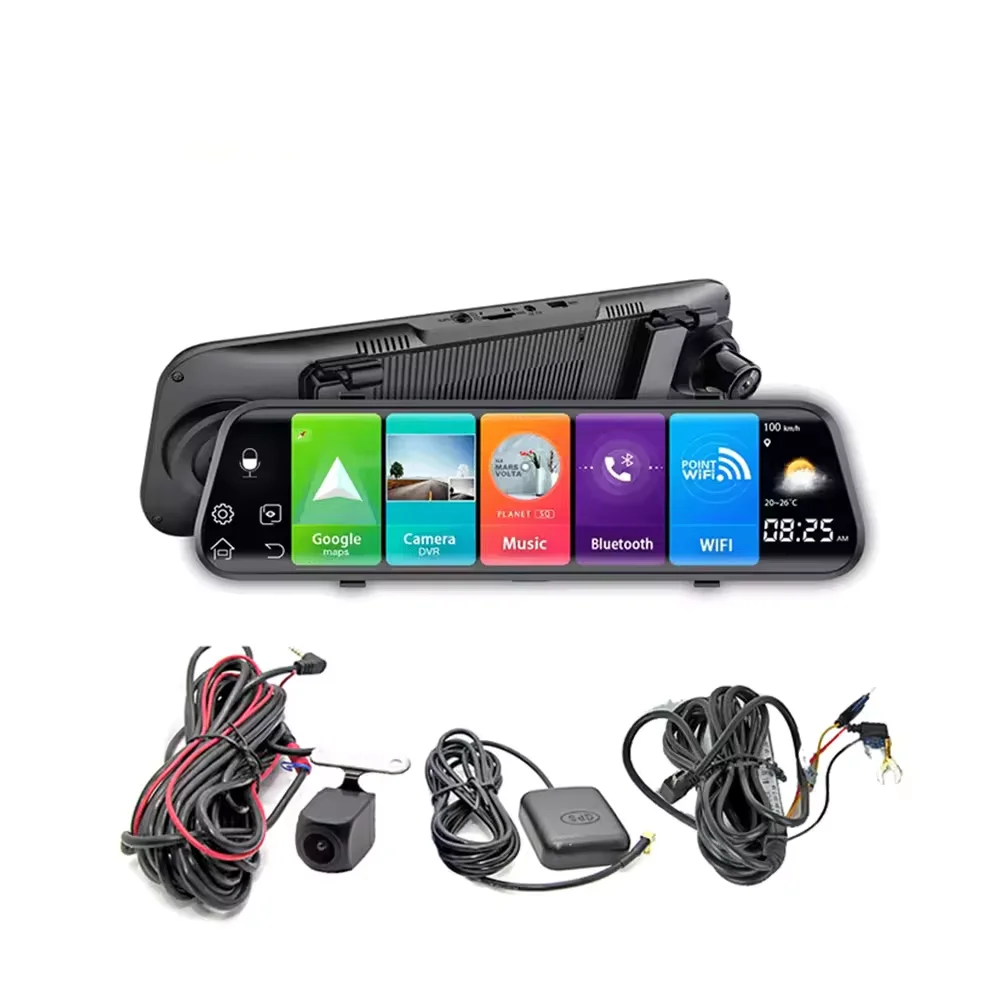

4K+1080P 10 Inch Drive Recorder Car Rearview Mirror Dash Cam Dual Lens Wifi GPS Parking Monitors Night Vision.