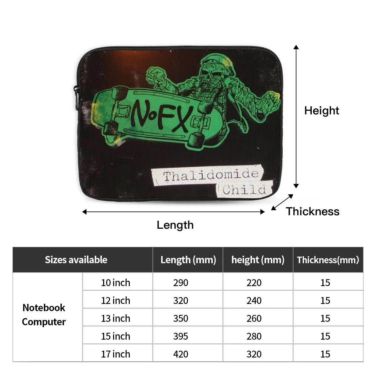 Nofx Band Final Tour Skull  Notebook Laptop Bag Case Pouch For Macbook Air Pro Tablet Shockproof Case Bag