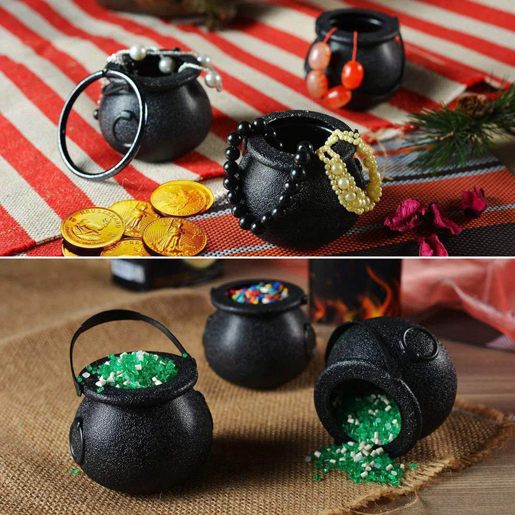 12 Pcs Halloween Candy Jar Gold Coin Children's Birthday Gifts Bucket Kids Placemat Bowl Container Plastic Kettle Decorations