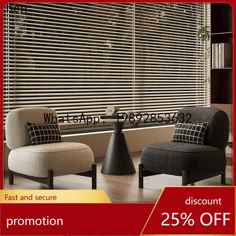 

YFY Single Sofa Wabi-Sabi Style Homestay Hotel Lamb Wool Lazy Sofa Commercial Office Meeting Table and Two Chairs