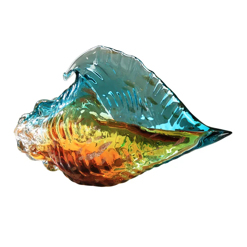 

Light luxury art glaze, colorful conch ornament, living room hotel, entrance wine cabinet