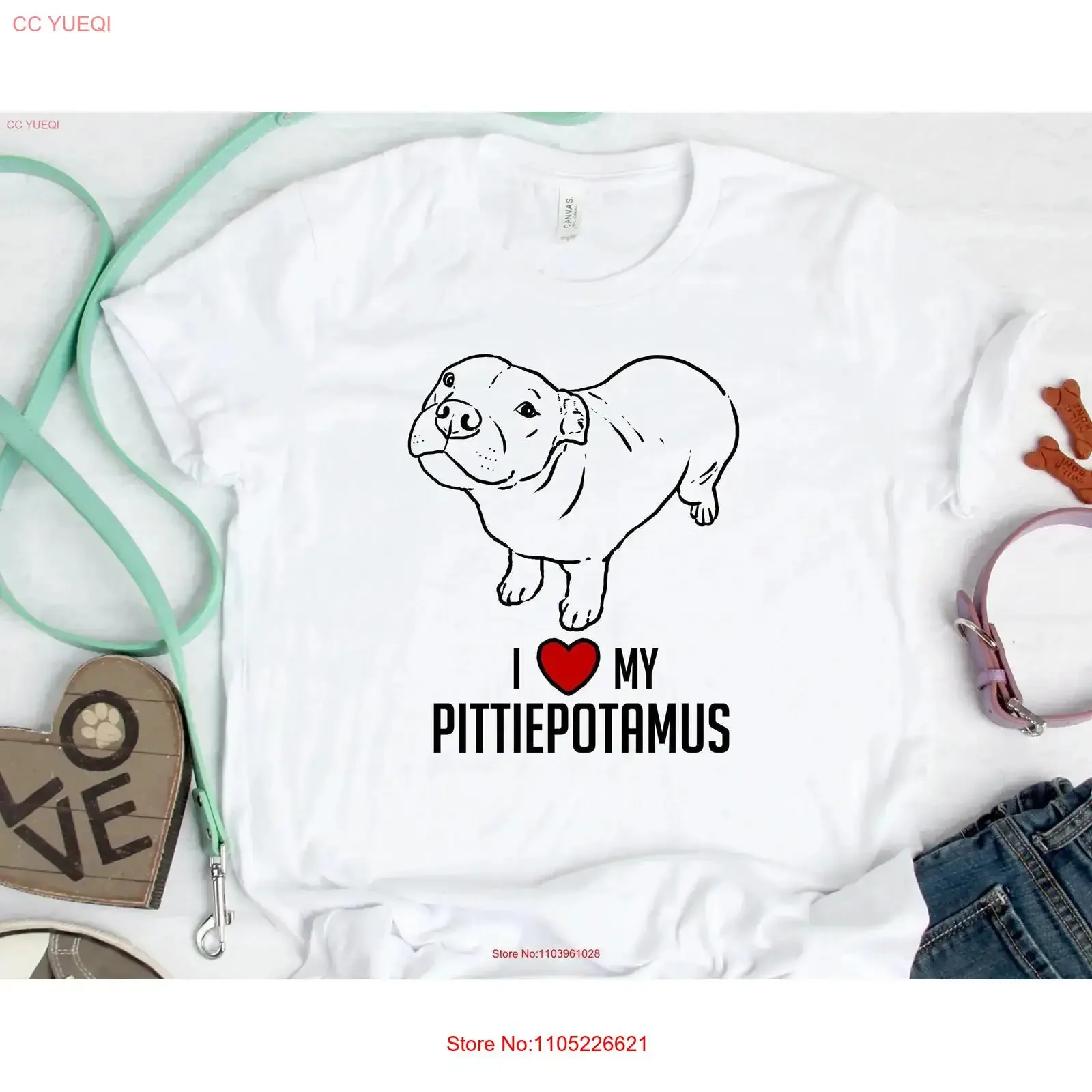 Camiseta Engraçada Pitbull para Amantes de Pitbull, Mãe e Pai de Pitbull, Pittiepotamus, com Humor Fofo e Sorridente, Estampa Vintage Lavada, Gráfico Versátil e Confortável