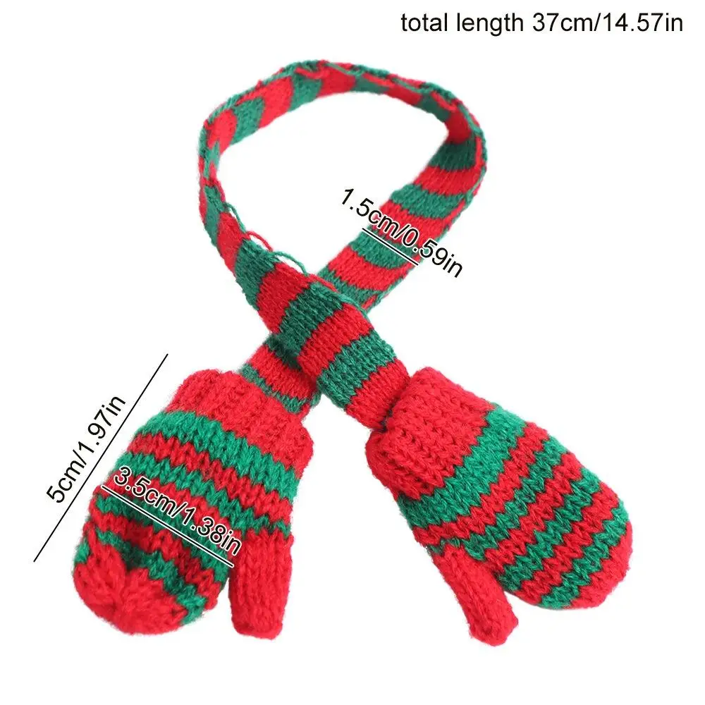 1/12 domek dla lalek ręcznie robione Mini szalik na drutach rękawiczki do dekoracji świątecznych ubranka dla lalek akcesoria do przebierania — zdjęcie 7