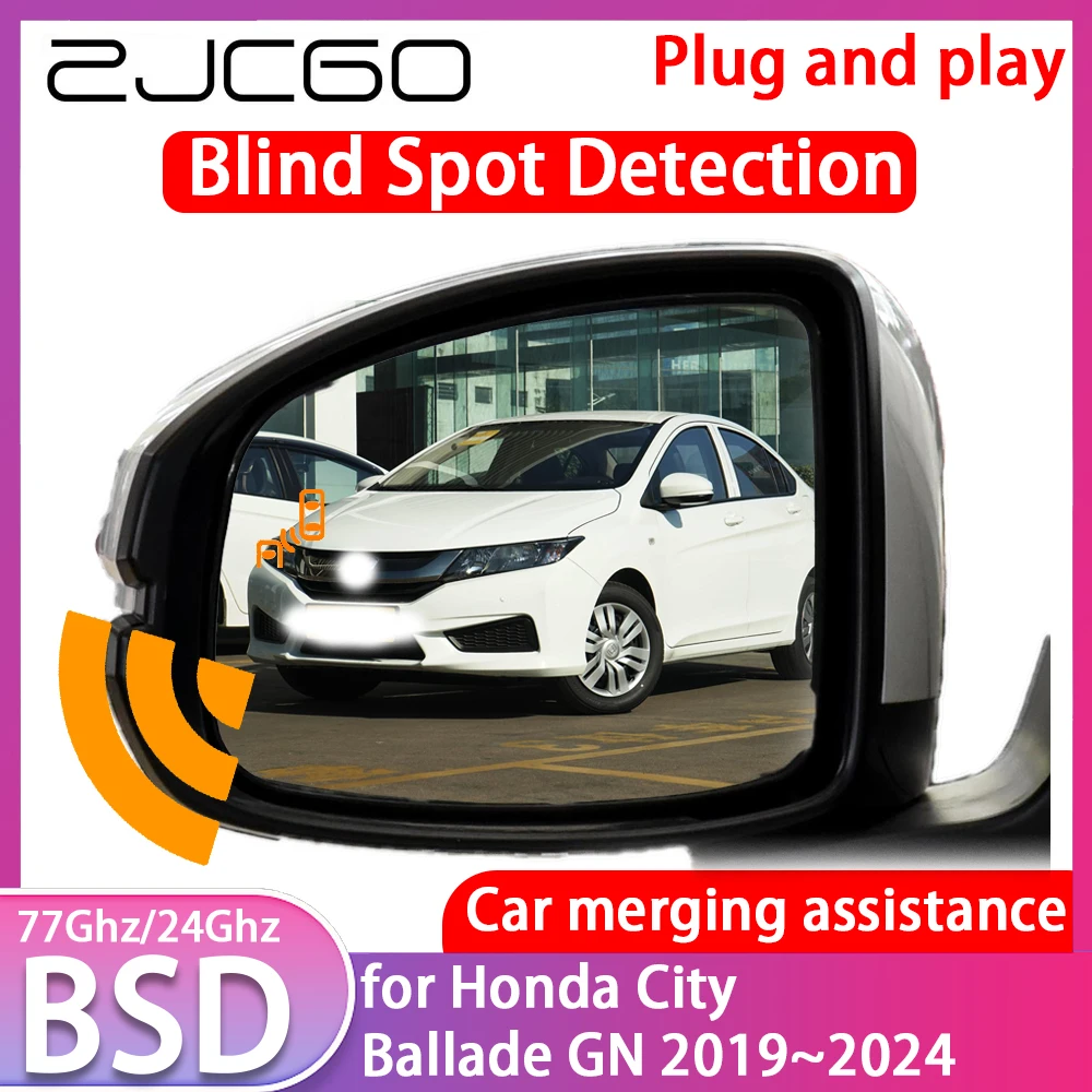 

ZJCGO for Honda City Ballade GN 2019~2024 Blind Spot Detection Car BSD BSA BSM System Driving Warning Radar Alert Mirror