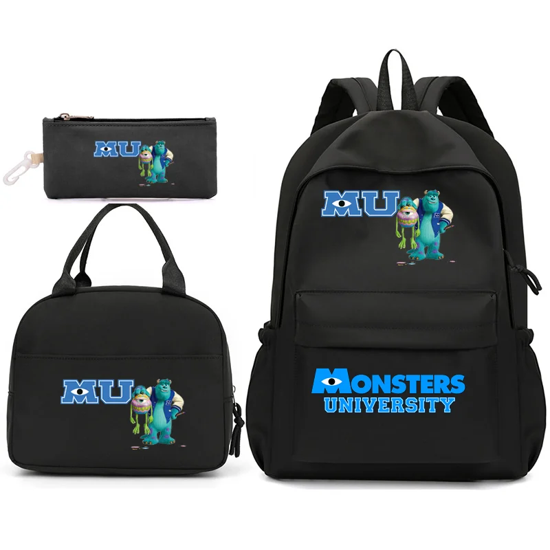 

3pcs Disney Monsters University Backpack with Lunch Bag for Women Student Teenagers School Bags Comfortable Travel Sets