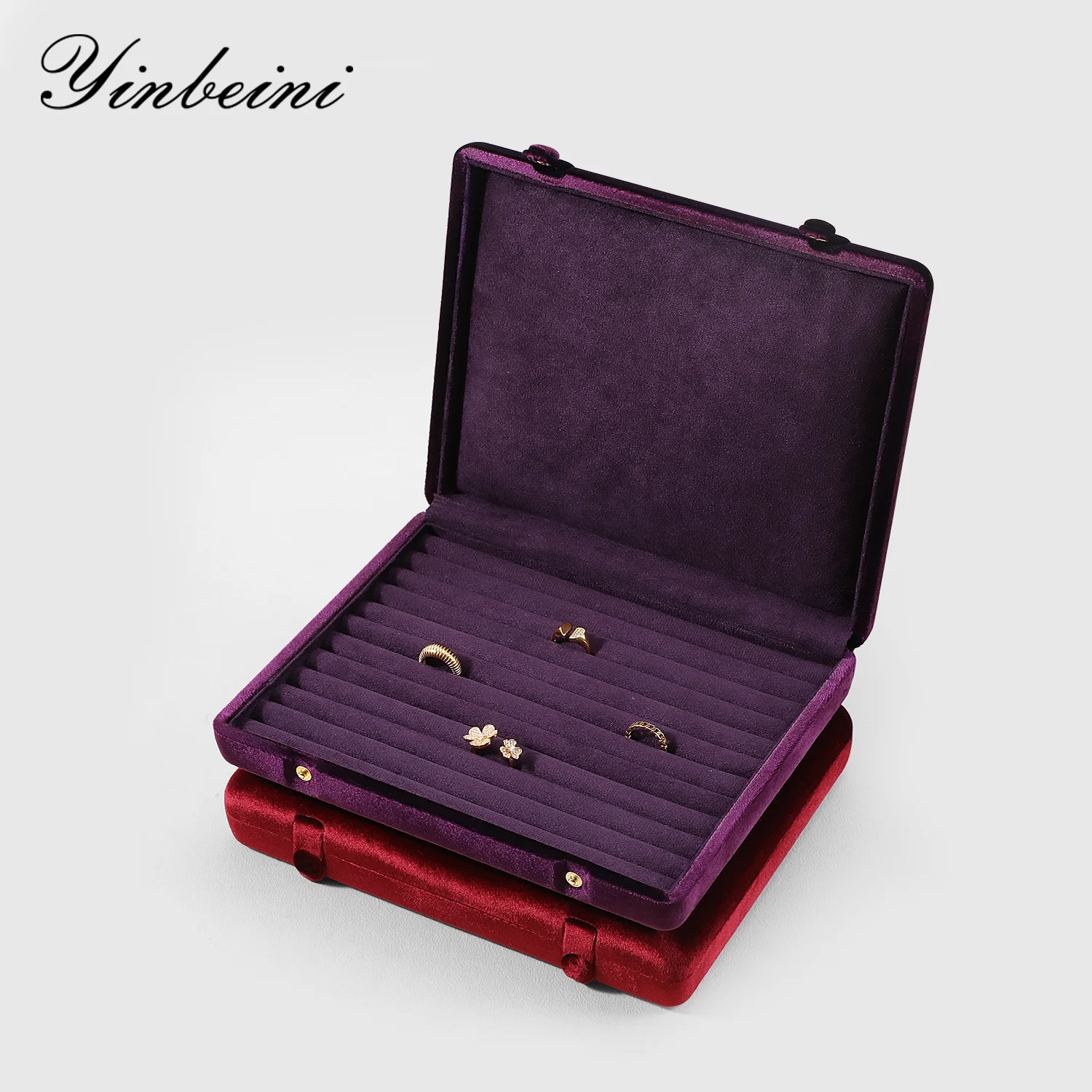 Yinbeini المخملية مجوهرات حقيبة للتخزين حلقة القرط قلادة حقيبة للتخزين XB002