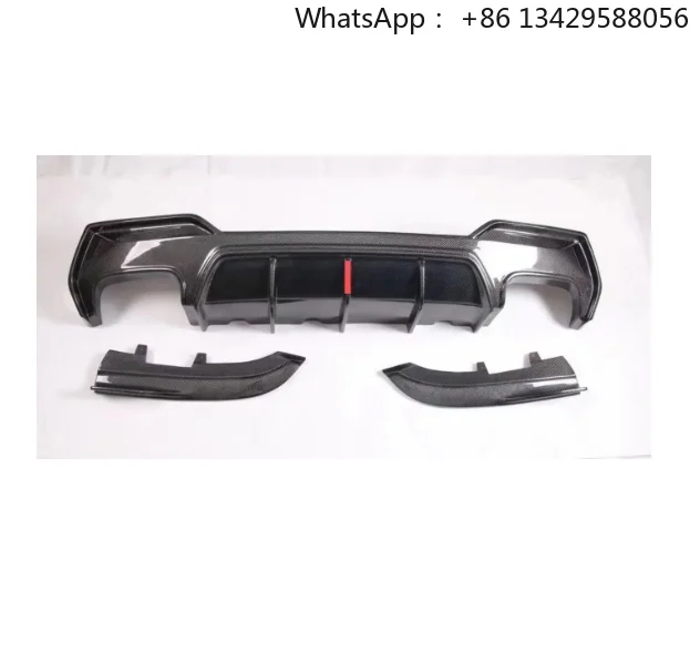 

True Carbon Fiber G22 Wet Carbon Bumper Lip Diffuser Spoiler With Lights Wrapped Corners