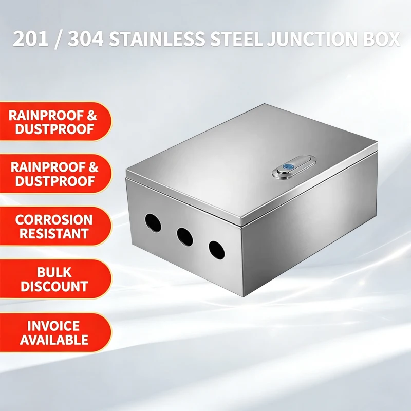 304 Stainless Steel Indoor Electrical Enclosure Wiring Distribution Cabinet Industrial Base Box