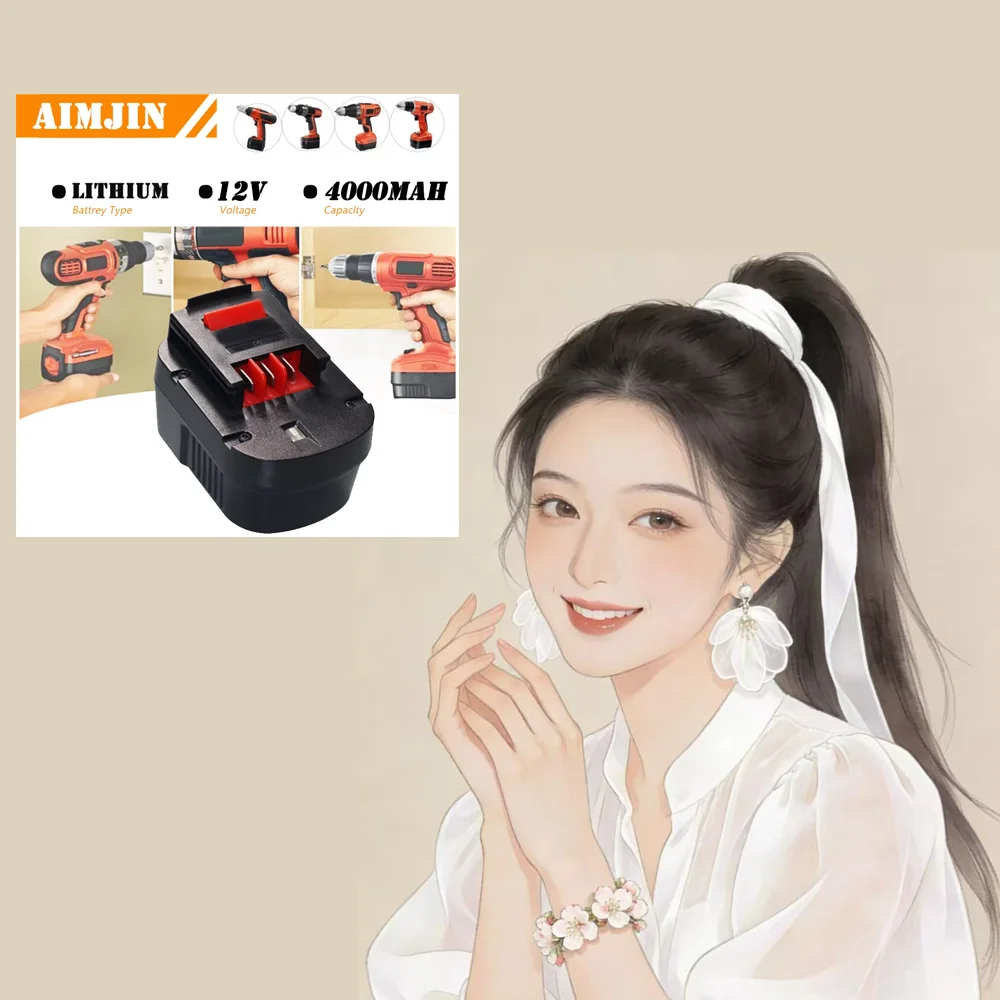12V 🚀🚀 4000mAh For Black&Decker Ni-MH Drill Tools Battery A12 A12EX FSB12 FS120B A1712 HP HP12 Rechargeable Battery