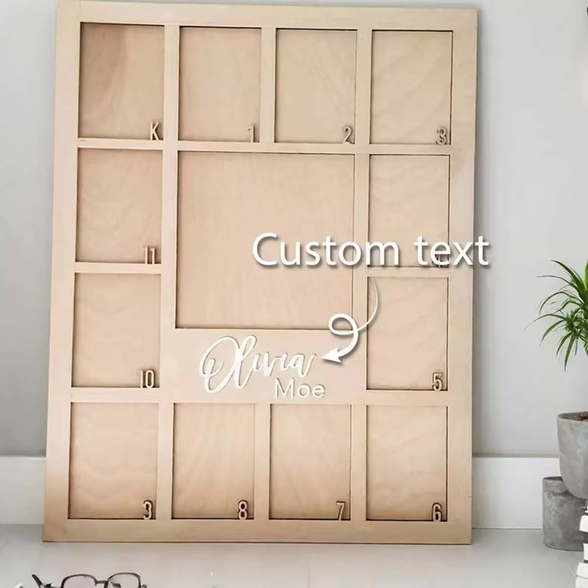 1Pc Custom Name School Years Memory photo frame, Customizable Wooden Photo Display for Graduation,Ideal Gift for Family Friends