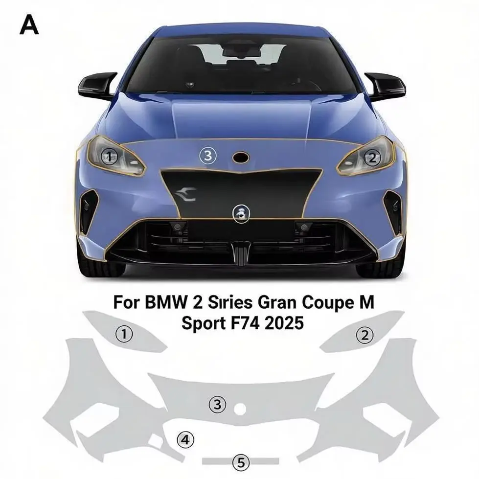 For BMW 2 Series Gran Coupe M Sport F74 2025 TPU Scratch-Resistant Self-Healing Paint Protection Film Invisible Pre-cut PPF Kit﻿