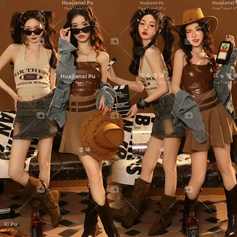 

Одежда для фотосессий в стиле вестерн-ковбоев, стиль для сестер, для модных девушек, для фотостудий, новинка лета 2023, женская мода