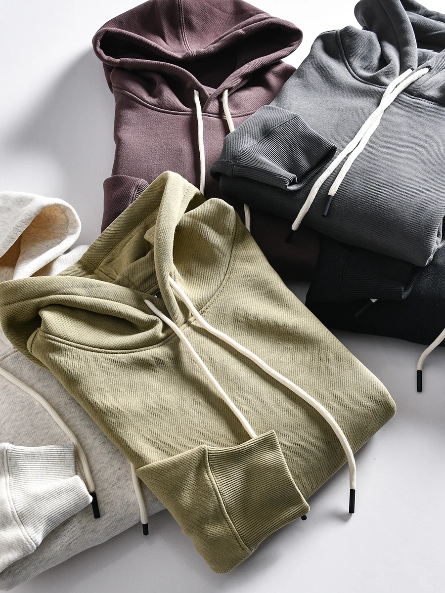 

Heavyweight Fleece Hoodie Men's Color Casual Trendy Sweatshirt Youth Popular Straight Cut Cotton Polyester Blend