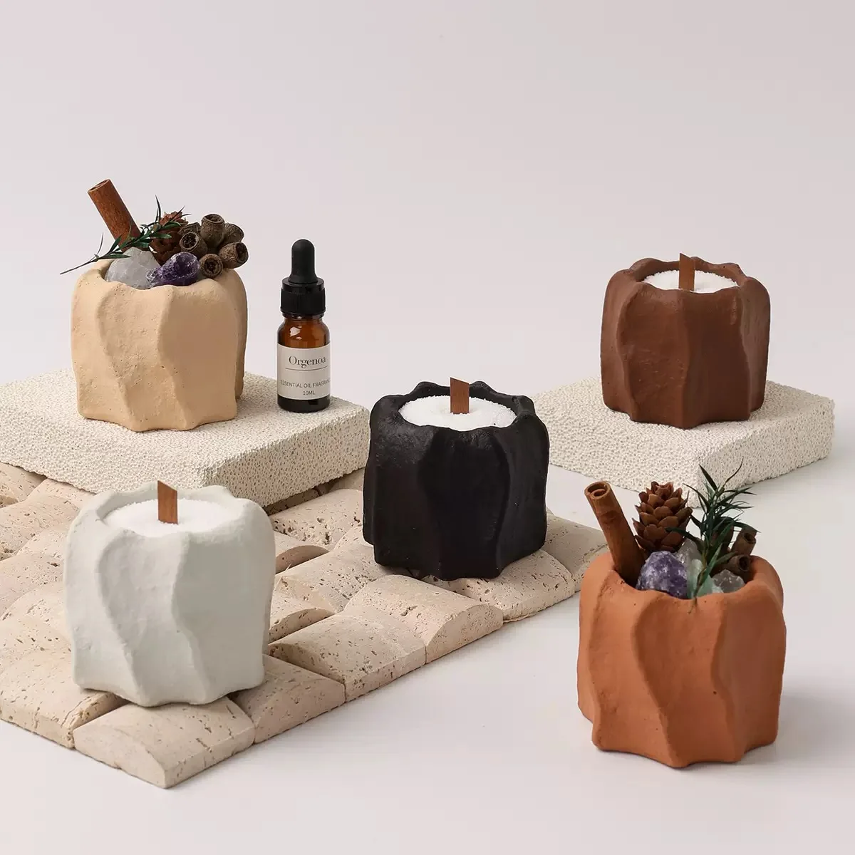 

Wabi-sabi-Style Wavy Edge Concrete Aromatherapy Candle Cup Mold Artistic Candle Holder Home Decor Ornament Plaster Planters Mold