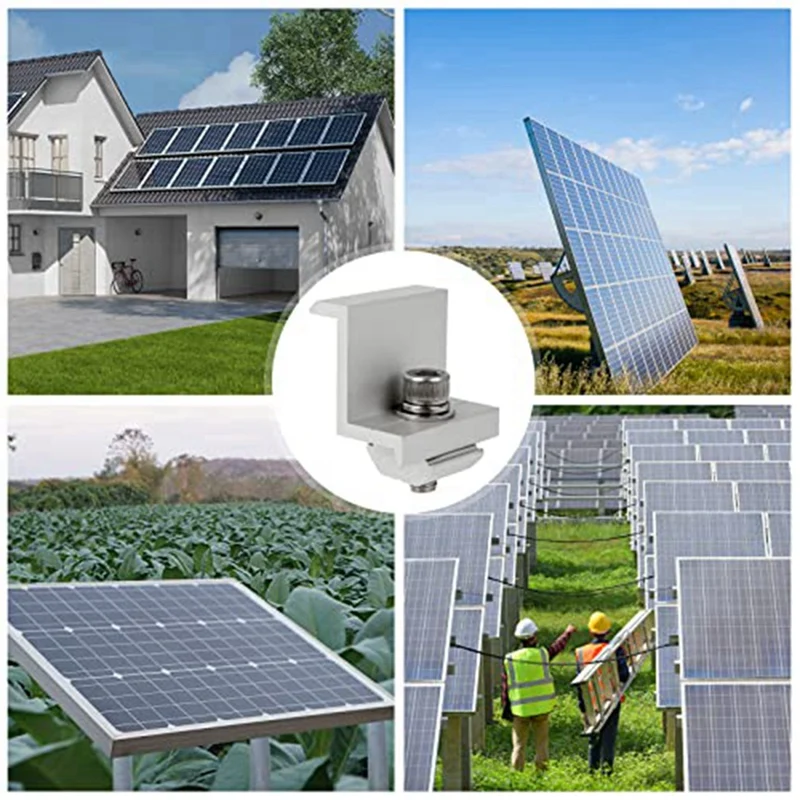 Morsetto terminale staffa modulo solare da 12 pezzi, morsetto terminale, morsetto laterale per supporti sul tetto del modulo solare fotovoltaico