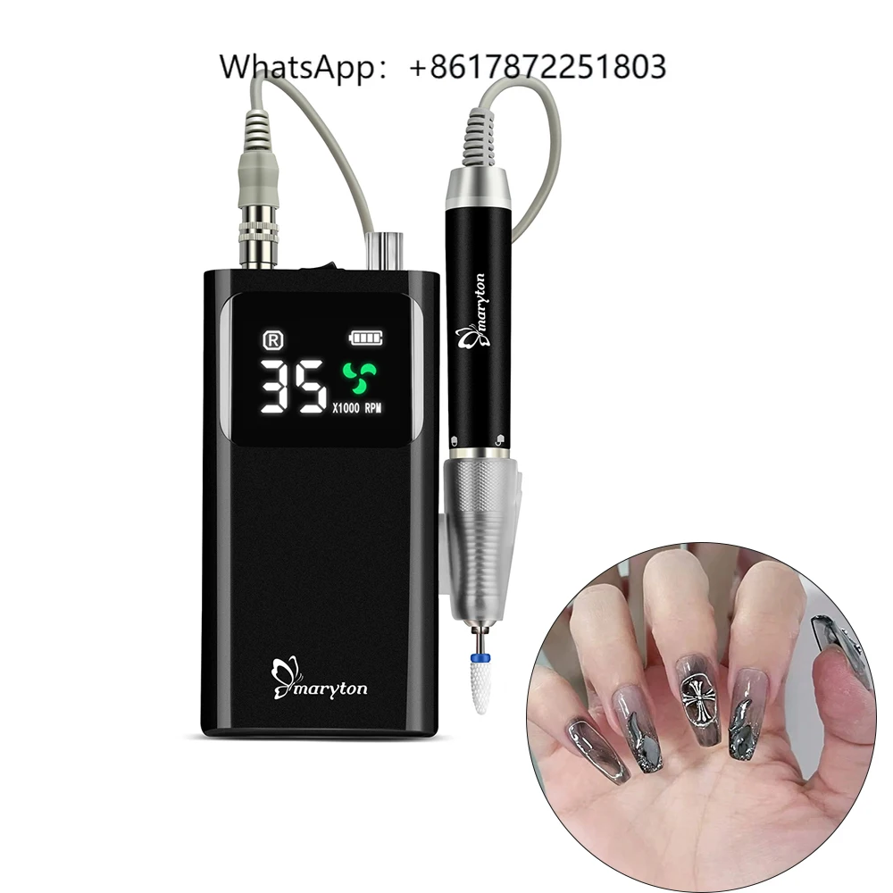 

Nail Supply 35000RPM Cordless Portable Rechargeable Nail Drill Profesional Manicure Pedicure Machine