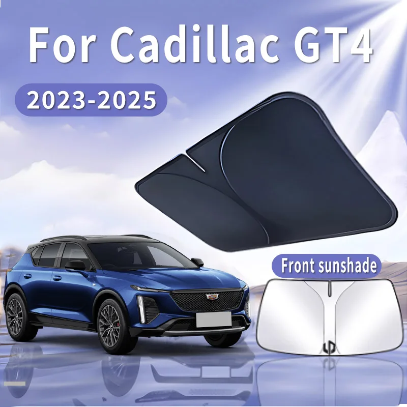 Foldable Car Sun Visor For Cadillac GT4 2023 2024 2025 Front Windshield Sunshade Heat Insulation Summer Cooling Auto Accessories