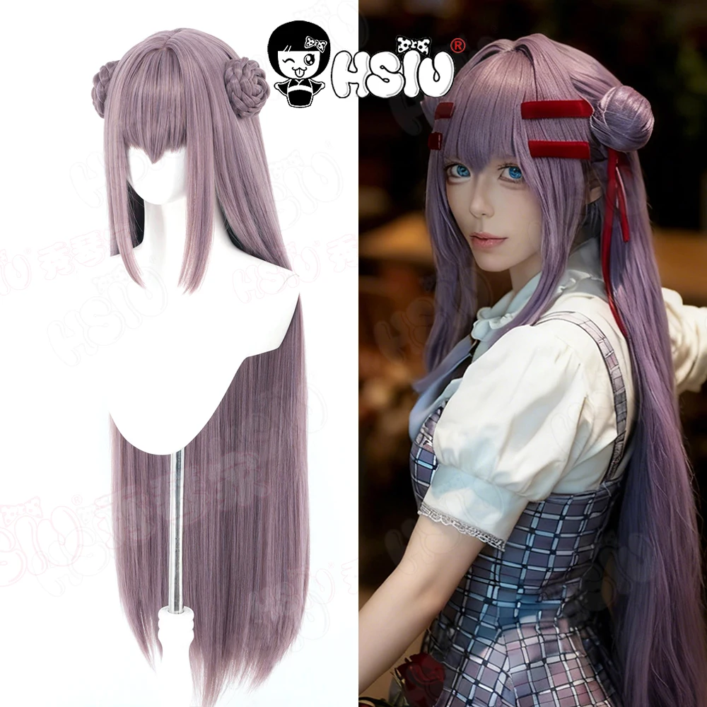 

Kanzaki Manami Косплей Парик HSIU серый фиолетовый Длинные волосы Синтетический парик + шапочка для парика GAME Manakashi no Yuri wa Akaku Somar Косплей Парик