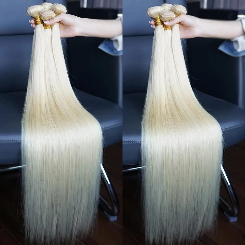 613 Blonde Straight Hair Bundles Brazilian Remy Human Hair Extension Honey Blonde Bundles 20 22 24 26 28 30Inches For Woman