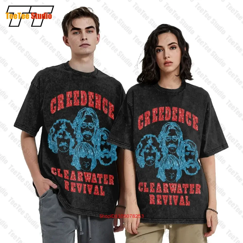 Creedence Clearwater Revival Band Cartoon Rock Band Music Concert Vintage Oversized T-Shirt 32NC