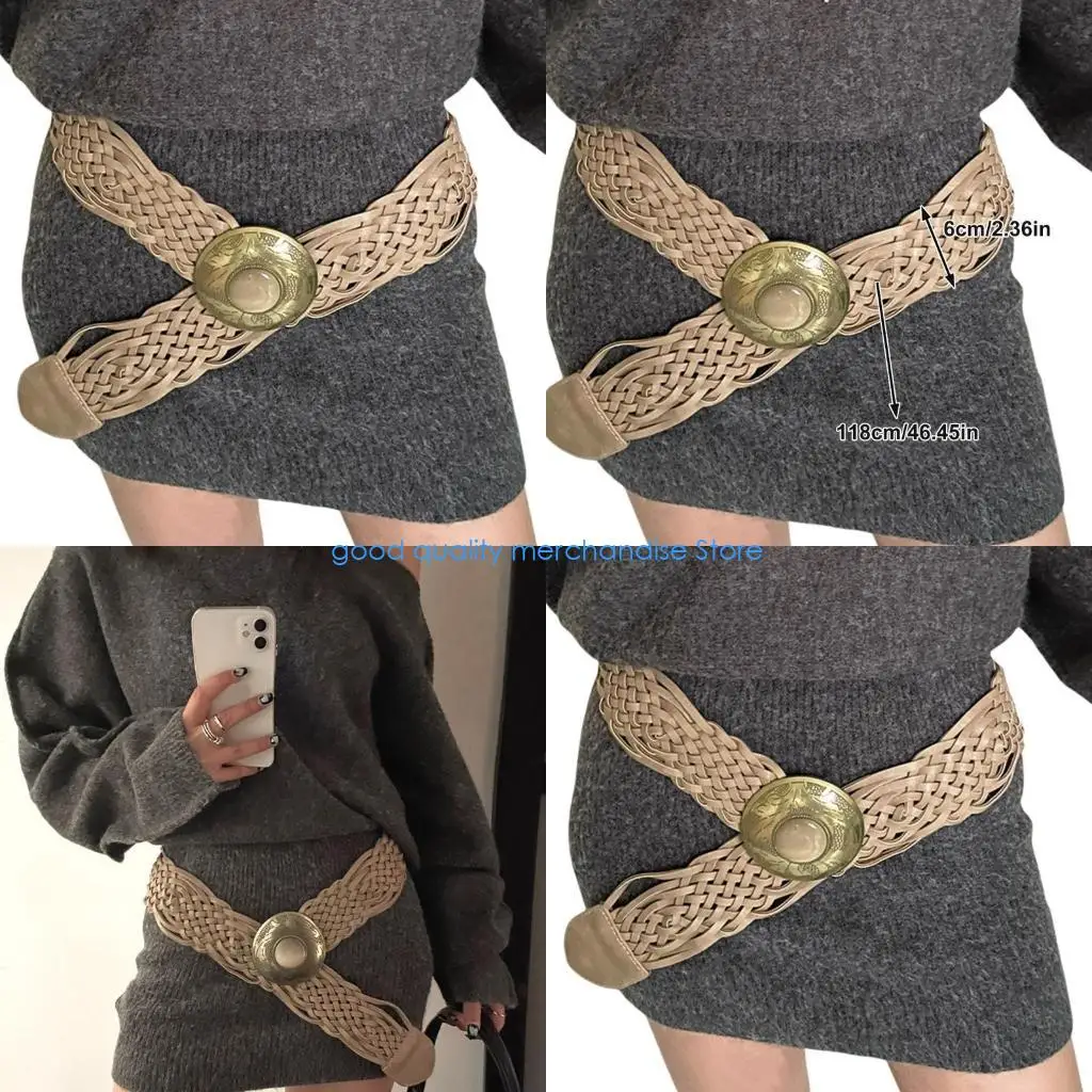 Y5JD حزام عريض كاكي متعدد الأغراض لراقصات المسرح زي الخصر مجوهرات الجسم بيان أزياء الشاطئ متعدد الاستخدامات