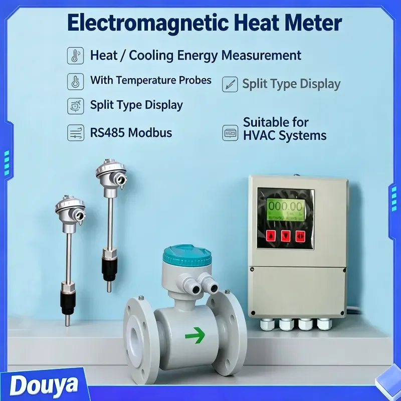 OEM Electromagnetic Heat Meter DN15-DN1600 Modbus 4-20mA Pulse Frequency PT1000 IP68