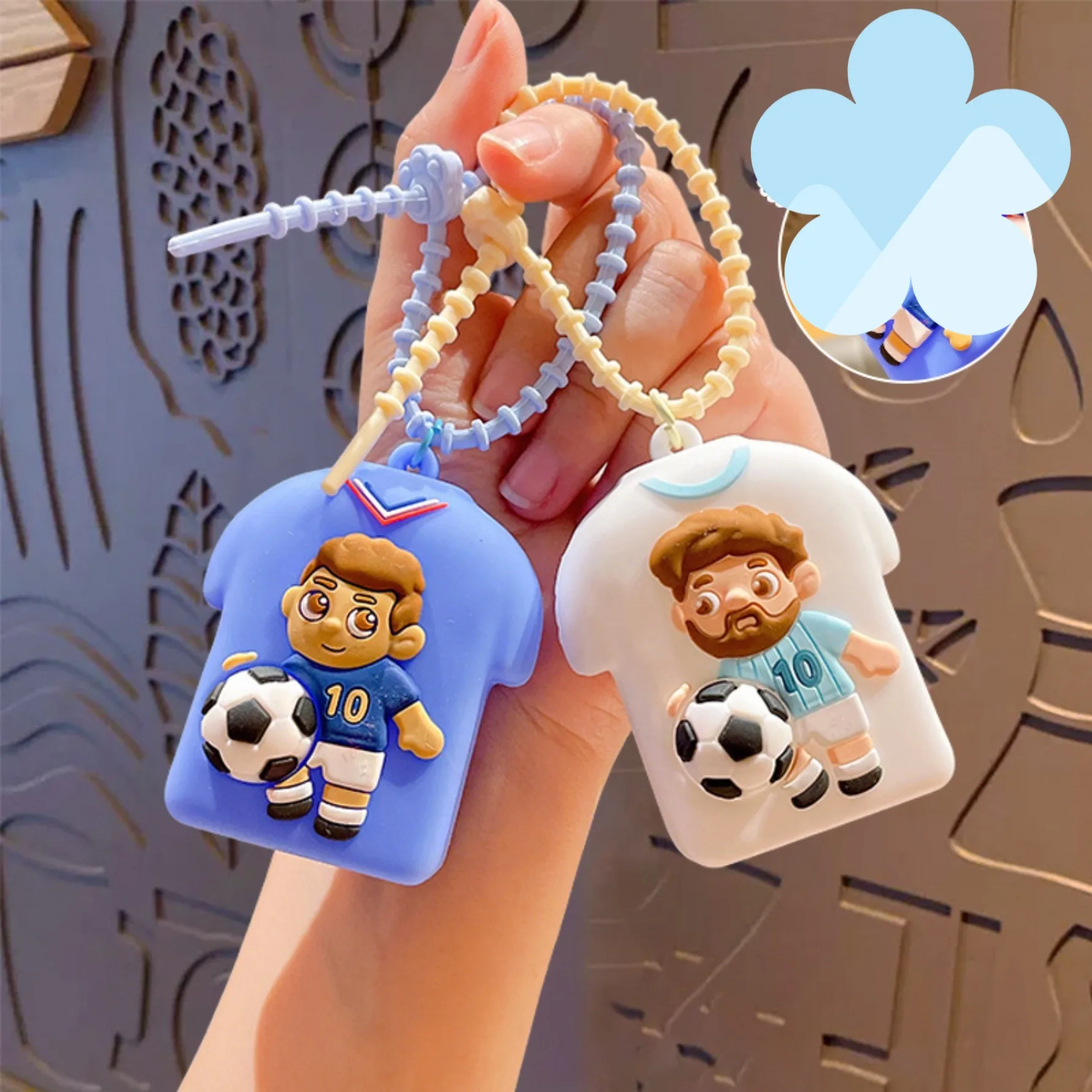 Soccer Jersey Squishy Keychain Slow Rising Stress Relief Toy Car Bag Couple Pendant Cute Doll