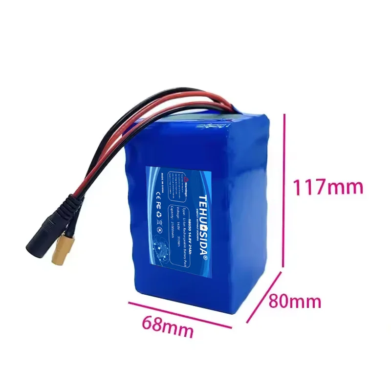 14.8V21Ah18650-4S6P Lithium-ionrechargeable Battery Pack with Built-in BMS Suitable for Night Fishing Lamp Heater Backup Battery