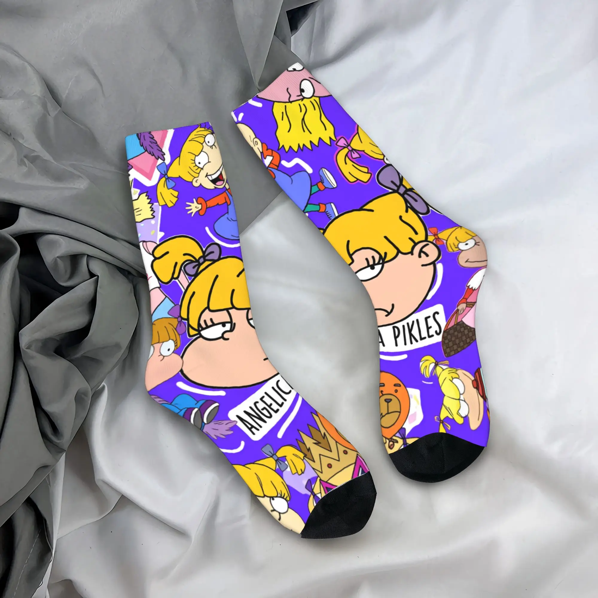 

Unisex Men Socks Rugratsed Chuckie Finster Anime Stockings Autumn Korean Soft Breathable Socks Design Outdoor Non-Slip Socks