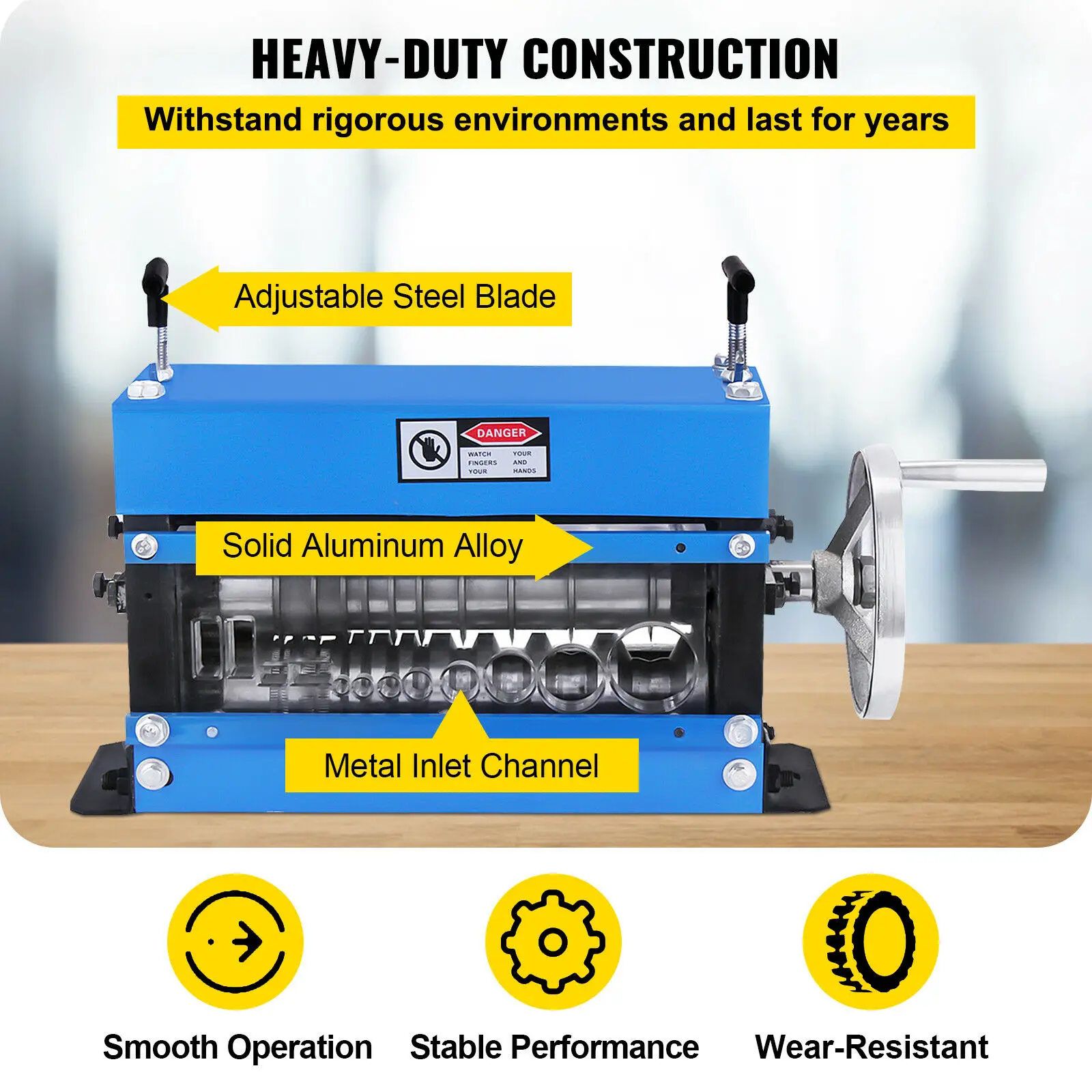 Manual Wire Cable Stripper Copper Stripping Machine 1-40 mm Copper Wire Recycler