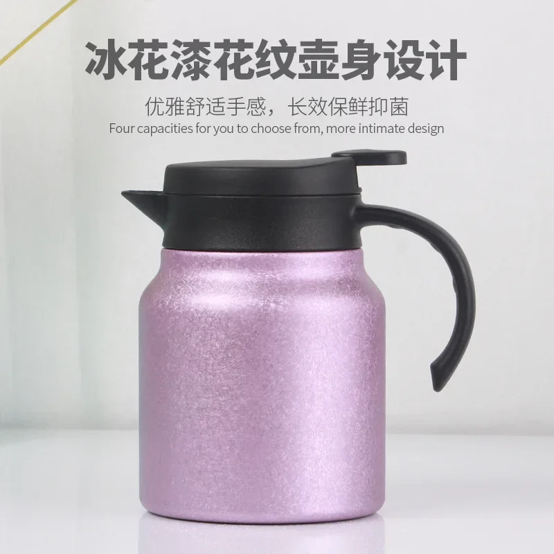 1L Large-capacity Stainless Steel Teapot wWith Titanium-plated Inner Liner And Filter,Double-layer Vacuum Drinkware,Thermal Pot
