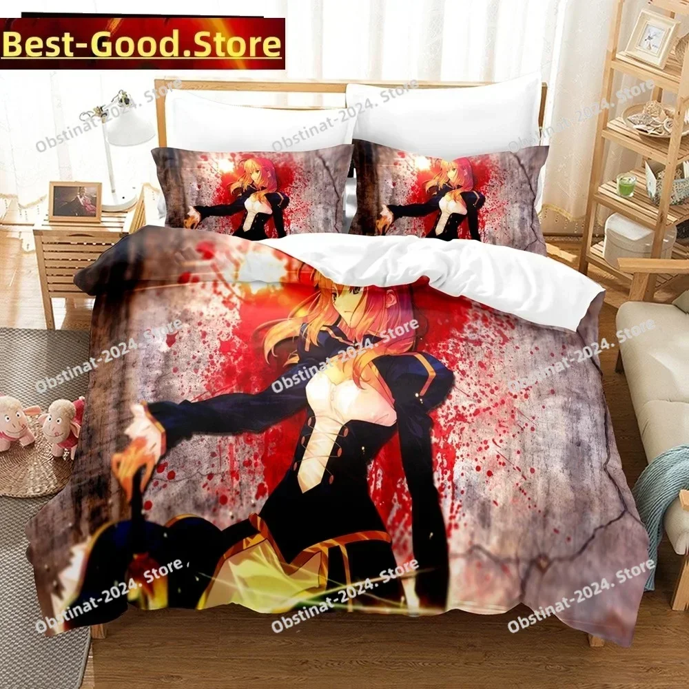 New Fatestay night Unlimited Blade Works Bedding Set Printed single Comforter Duvet Cover Pillow Case 3 Pieces Kids Adult Size