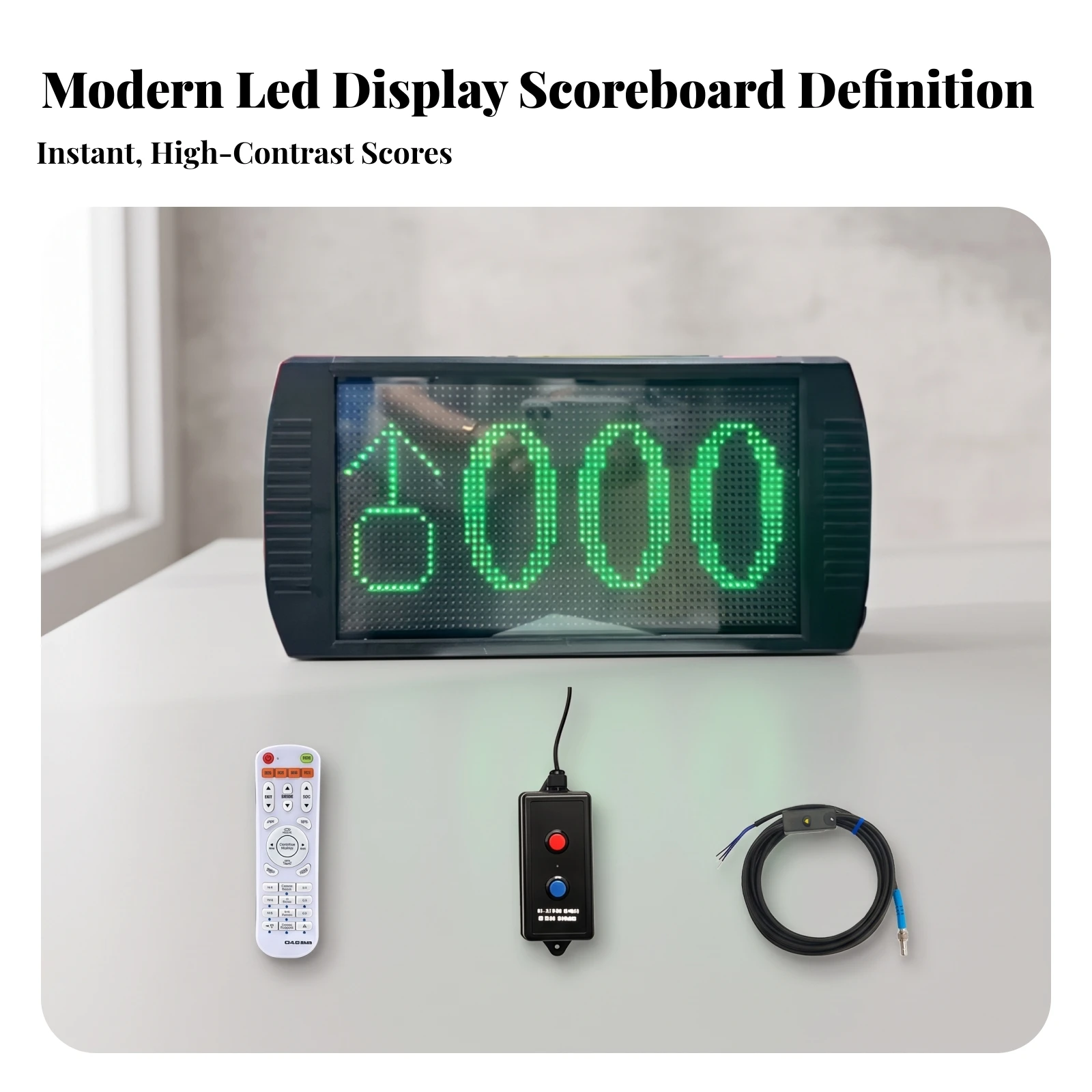 Scoreboard Controller Wall-Mounted Scoreboard with Wireless Score Keeper Single-Sided Compact for Coaches, Gymnasium