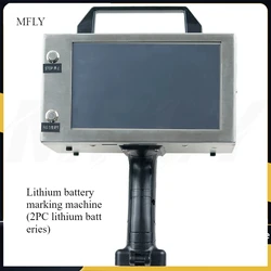 Handheld lithium battery touch screen Electric marking machine Dot Peen Marker Vin No. Marking range 90x30mm With electromagnet