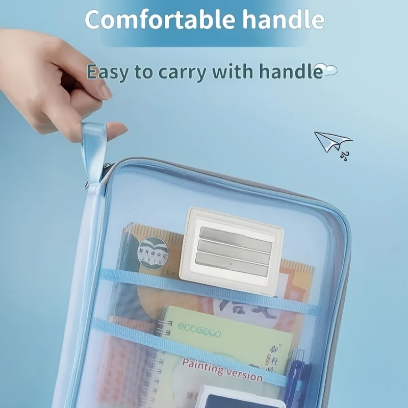 Durable A4 Mesh File Organizer: Multi-layer Transparent Storage, Large Capacity, Ideal for Students & Office Use