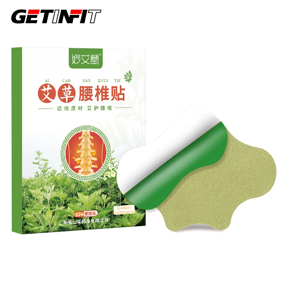 

12Pcs/Bag Pain Relieving And Inflammatory Chinese Herbal Ointment For Spondylopathy Aicao Waist Patch Pain Relieving Back Patch