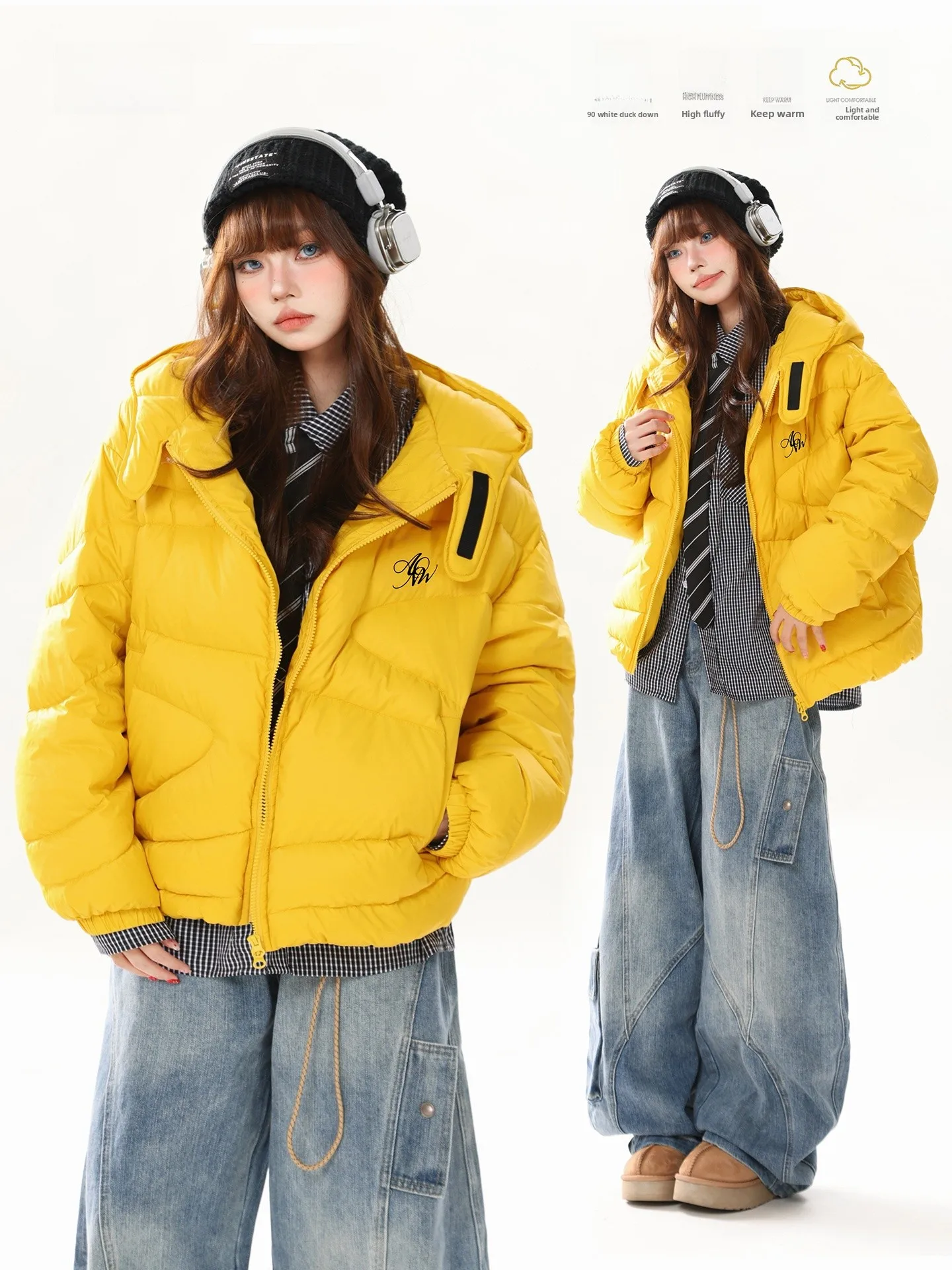 

Модная женская зимняя куртка AONW: теплая, ветрозащитная, с капюшоном, свободного кроя, с наполнителем из 90% белого пуха – дизайнерская сенсация для активного отдыха