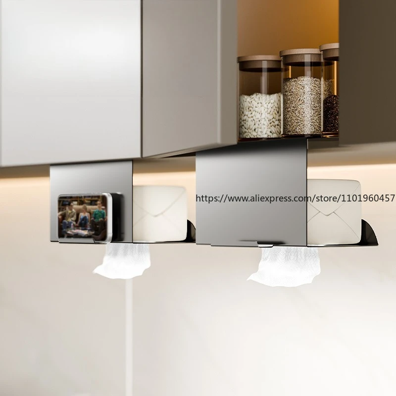 

Кухонный подвесной диспенсер для бумажных полотенец, многоцелевой чехол для хранения, подставка для телефона, подходит как настенная полка для хранения в ванной комнате