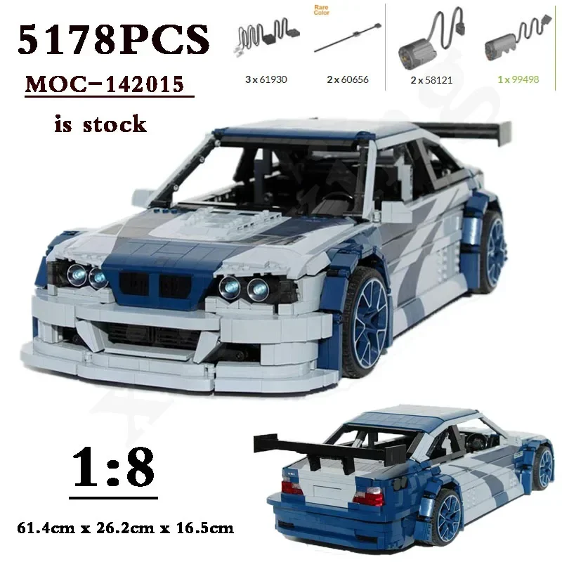NONE Neues MOC- 142015 M3 E46 Klassischer Sportwagen, 5178 Stück, Maßstab 1:8, Rennfahrzeug, Bauspielzeug, Bausteine, Jungenspielzeug, Geburtstagsgeschenke 4