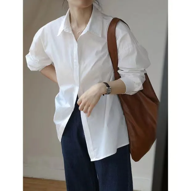 

Long Sleeve Shirts Womens Satin Button Down Tops Oversized Breathable Workout Casual Relaxed Spring Comfortable Daily Streetwear