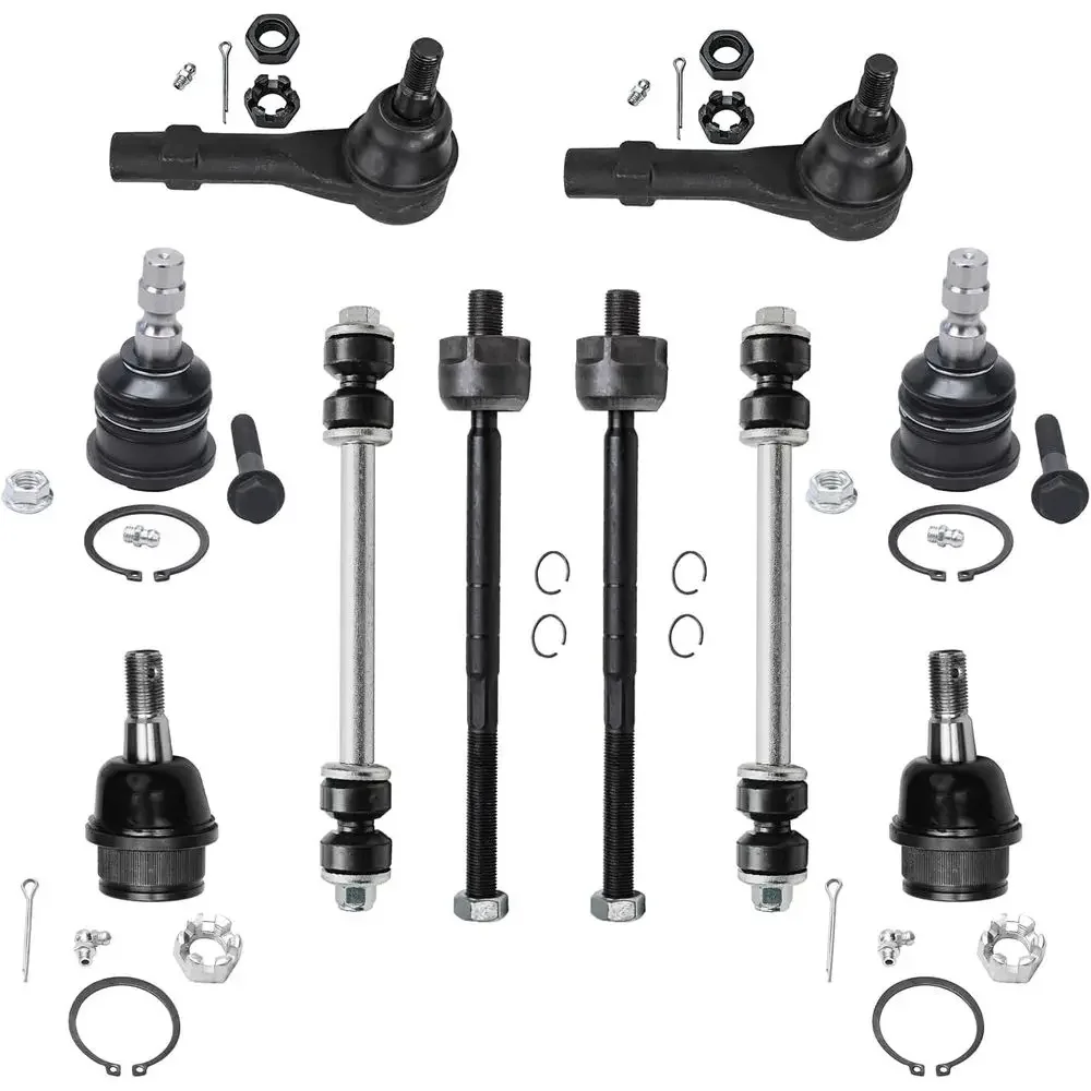 

Front 10-Piece Suspension Kit for Ford Ranger, Mazda B3000, B2500, B4000, B2300 - Includes 2 Sway Bar Links, 4 Tie Rod Ends, 4 B