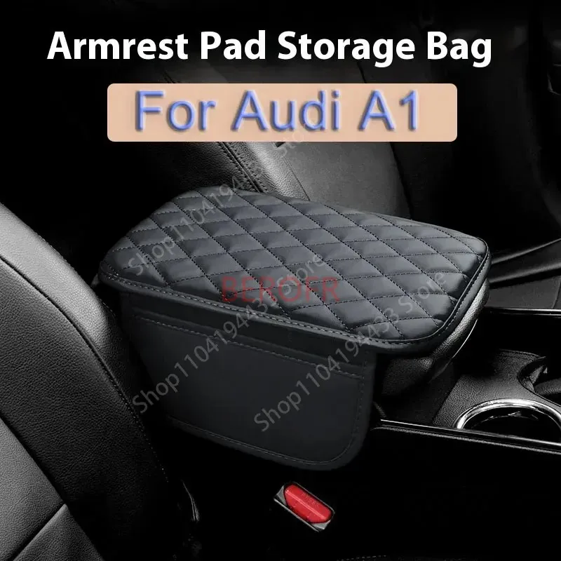 Pour Audi A1 A3 A4 A3 8v A5 : couvre-console centrale, coussin pour accoudoir avec poche, tapis pour accoudoir, support pour le coude, rangement pour accoudoir.