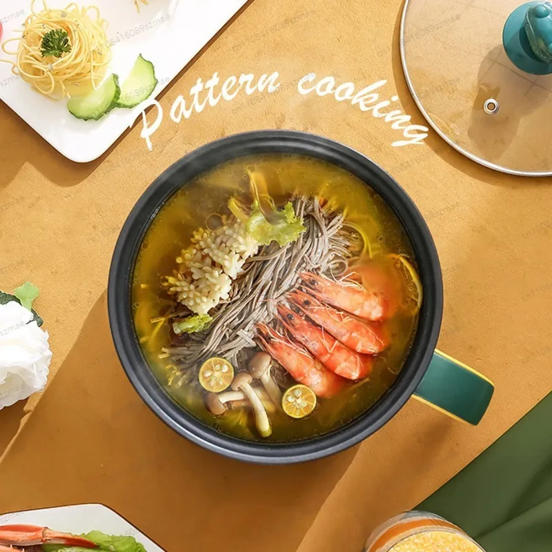 Mini Electric Hot Pot 1.8L， 600W Fast Heating & Non-Stick Pot， 2 Temp Levels for Noodles， Soup， Stew， Easy Clean view 4