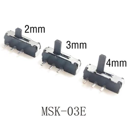 20PCS High Quality Interruptor MSK-03E H=2MM/3MM/4MM Micro Slide Switch 3Pin THT 1P2T PCB Mount Toggle Switch Handle