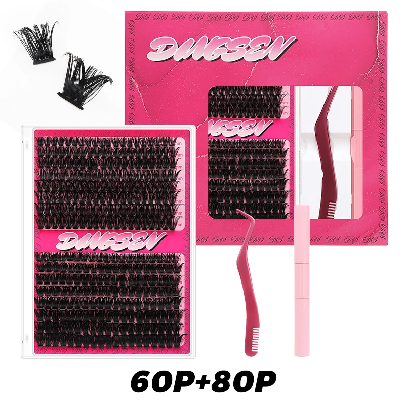 DINGSEN Wimpernverlängerungsset, DIY Make-up, Wimpern, individuelles Wimpern-Set, Bindung und Dichtungsset, Cluster-Wimpernverlängerung, Schönheitswerkzeuge – Detail 12